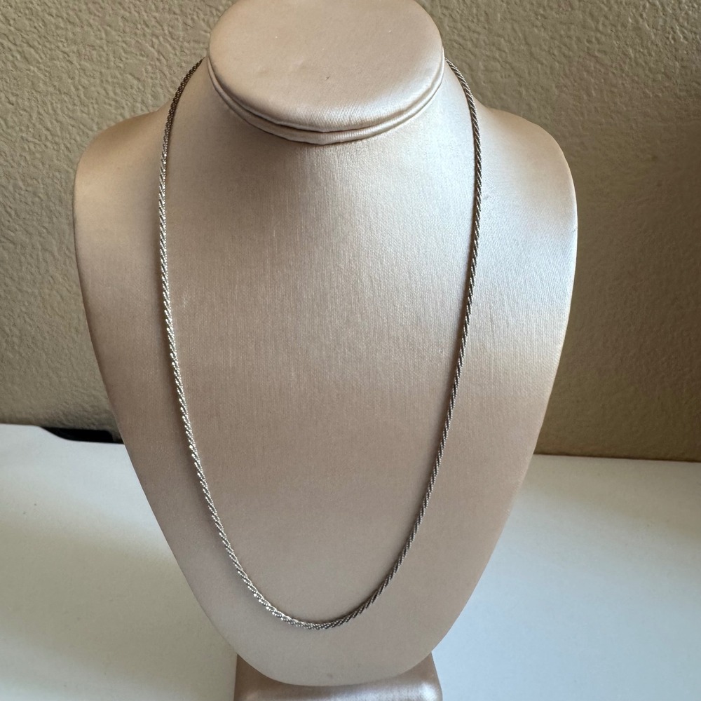 Italy Sterling Silver 925 Sparkle Chain Necklace 22 Inch
